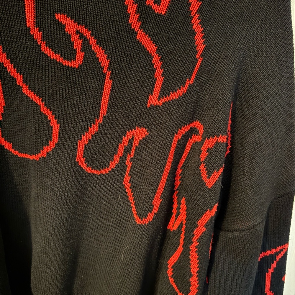 Black and Red Flame Sweater - Picture 3 of 4